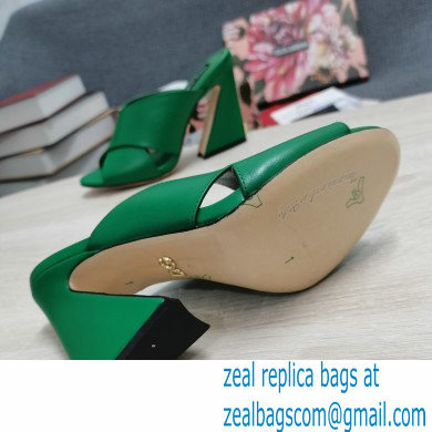 Dolce  &  Gabbana Heel 11cm Mules Calfskin Green with Geometric Heel 2022